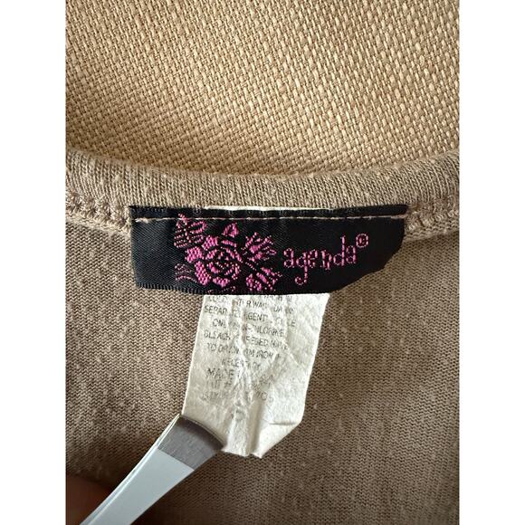 Tan button up sweater with lace front - Picture 5 of 5